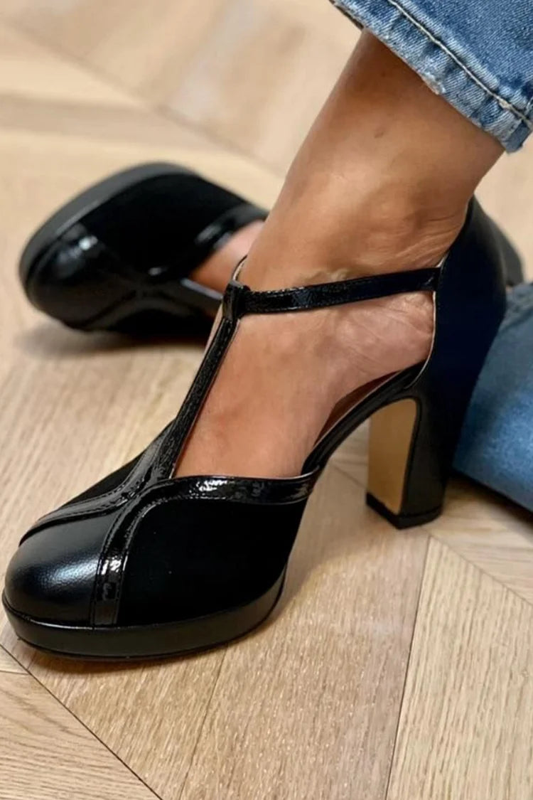 Ártemis - Tacones altos con plataforma en forma de T