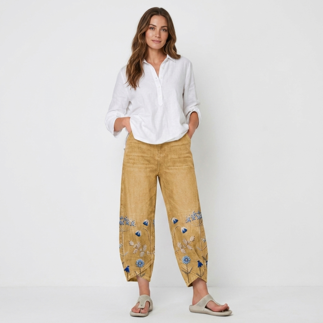 Flavia - Pantalón casual bordado