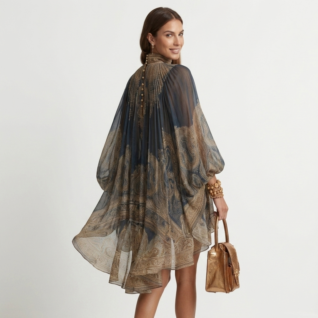 Gaia – Vestido corto con escote asimétrico