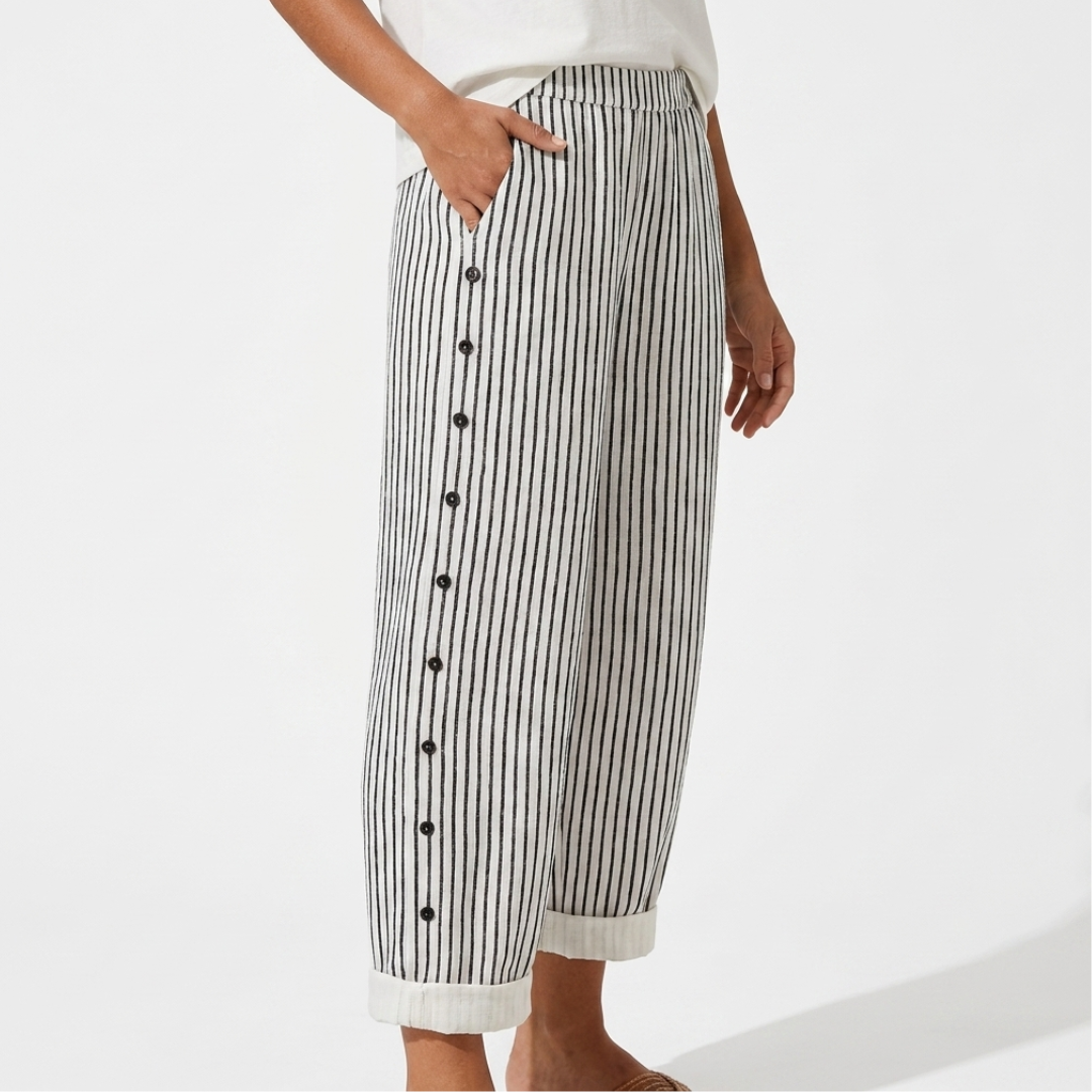 Cibele - Pantalón a rayas con botones