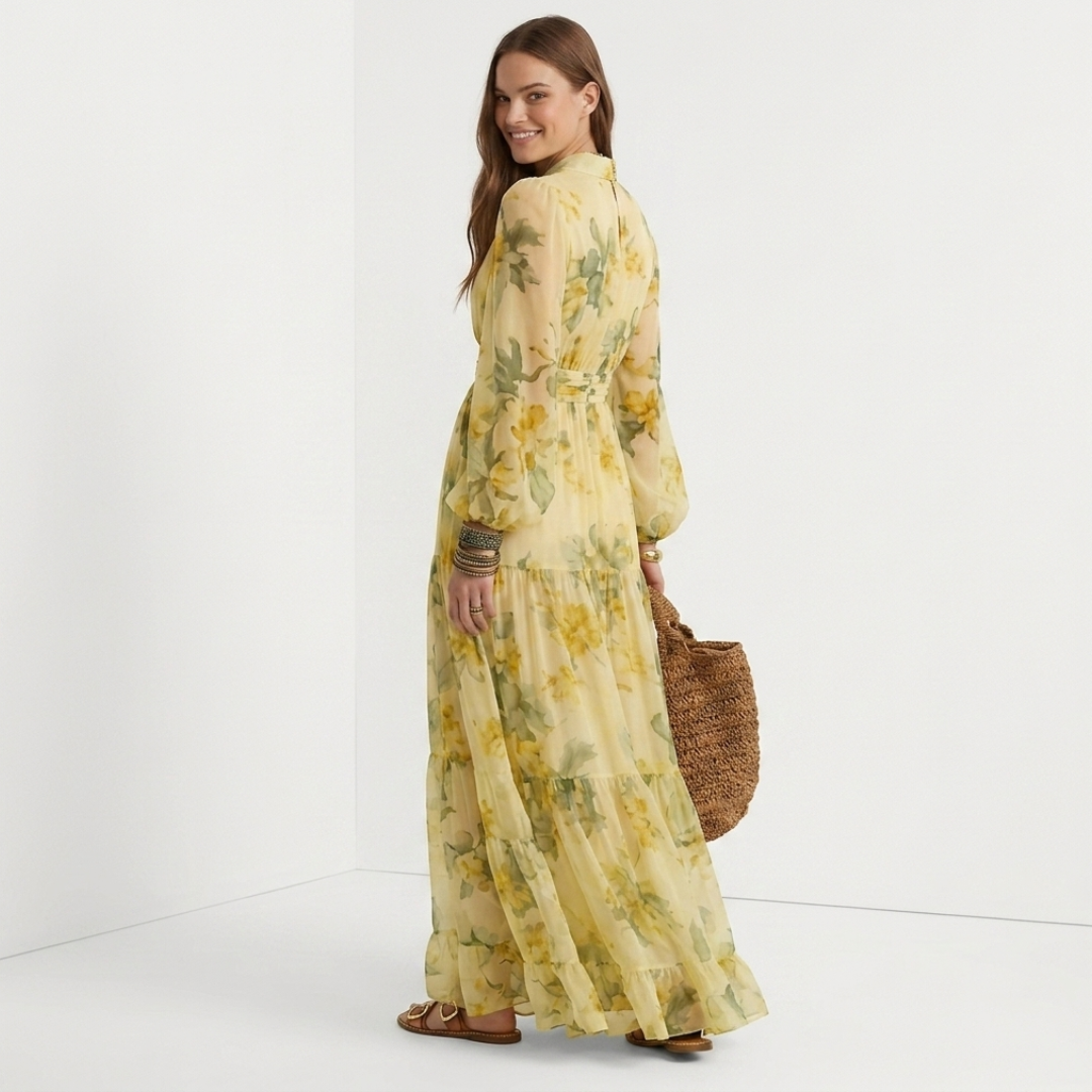 Meg - Vestido con mangas anchas y estampado