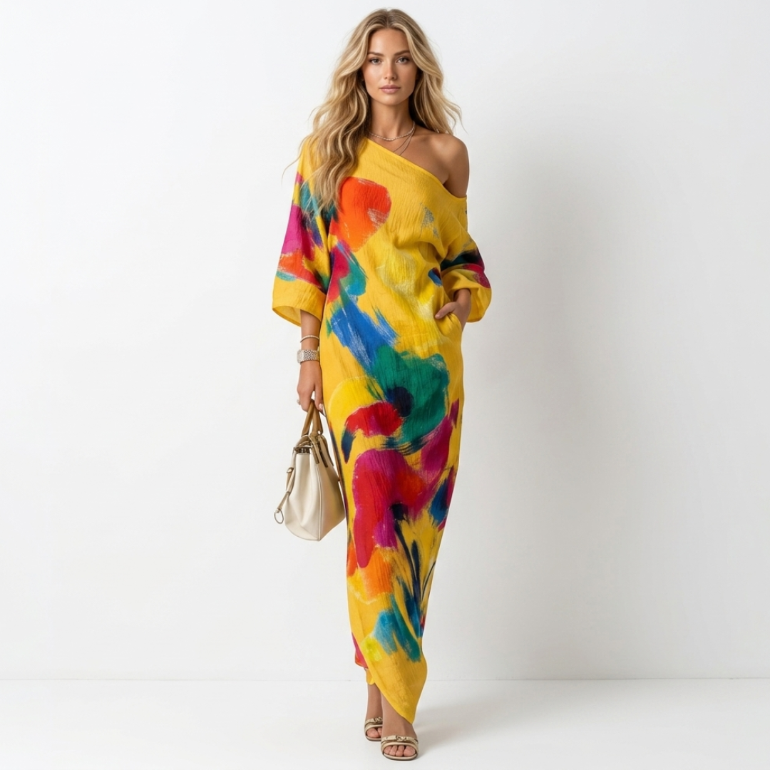 Andreza - Vestido artístico de un solo hombro