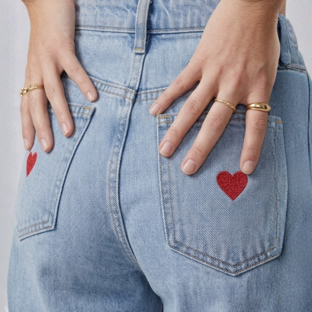 Serena - Pantalón con estampado de corazones