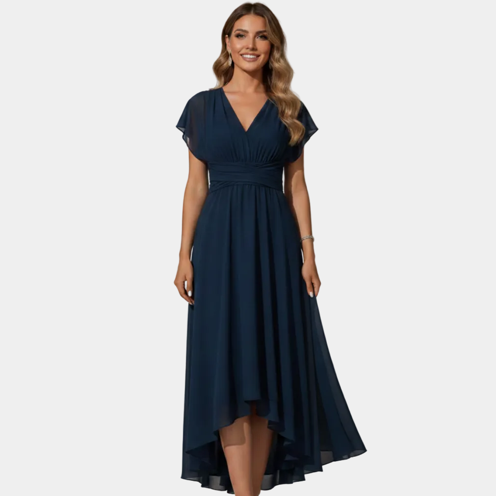 Danae - Vestido en línea A con escote en V