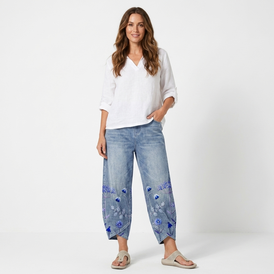 Flavia - Pantalón casual bordado