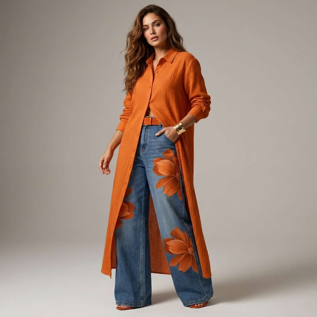 Ariana - Conjunto de pantalón y camisa de manga larga