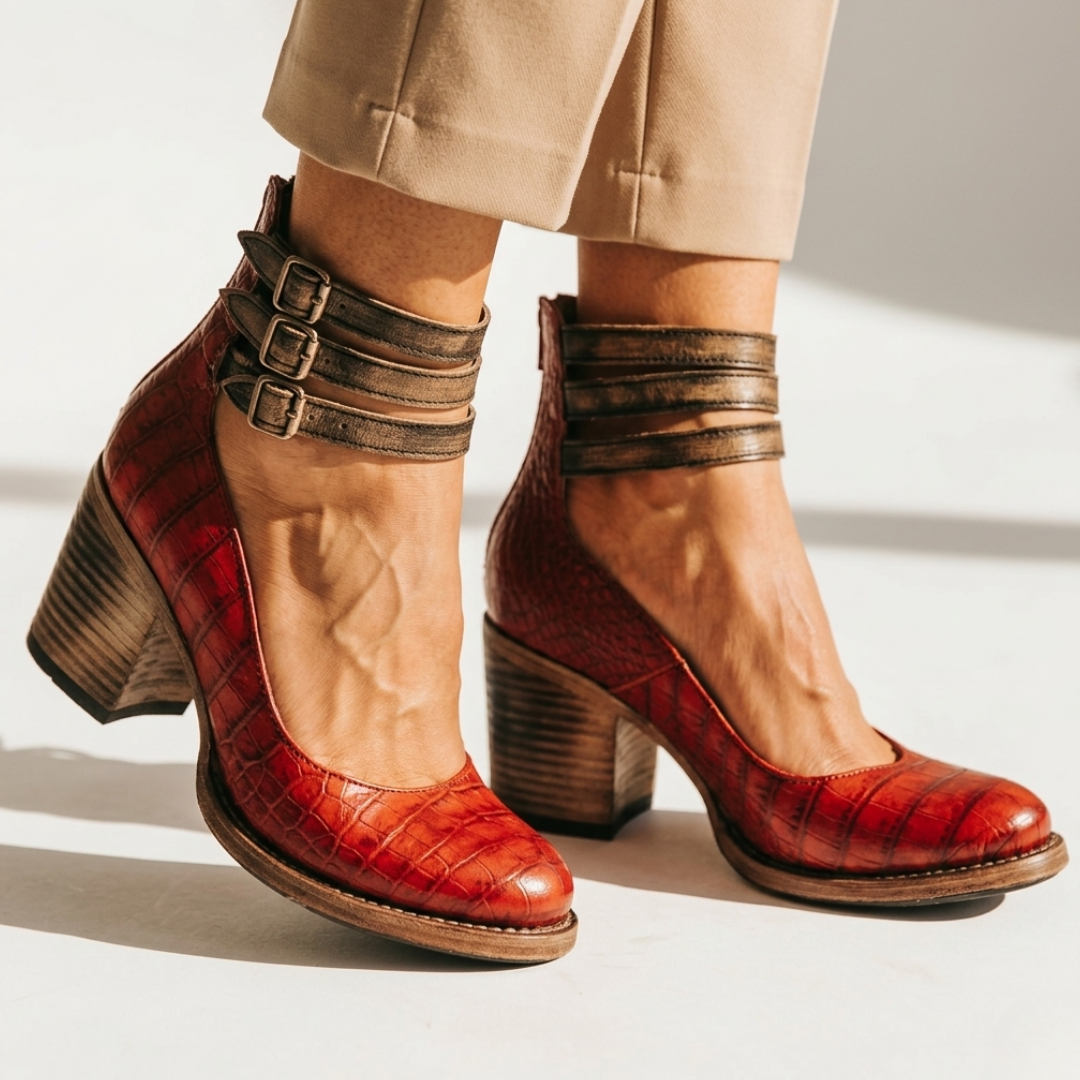 Milena - Zapatos de tacón de cuero cómodos