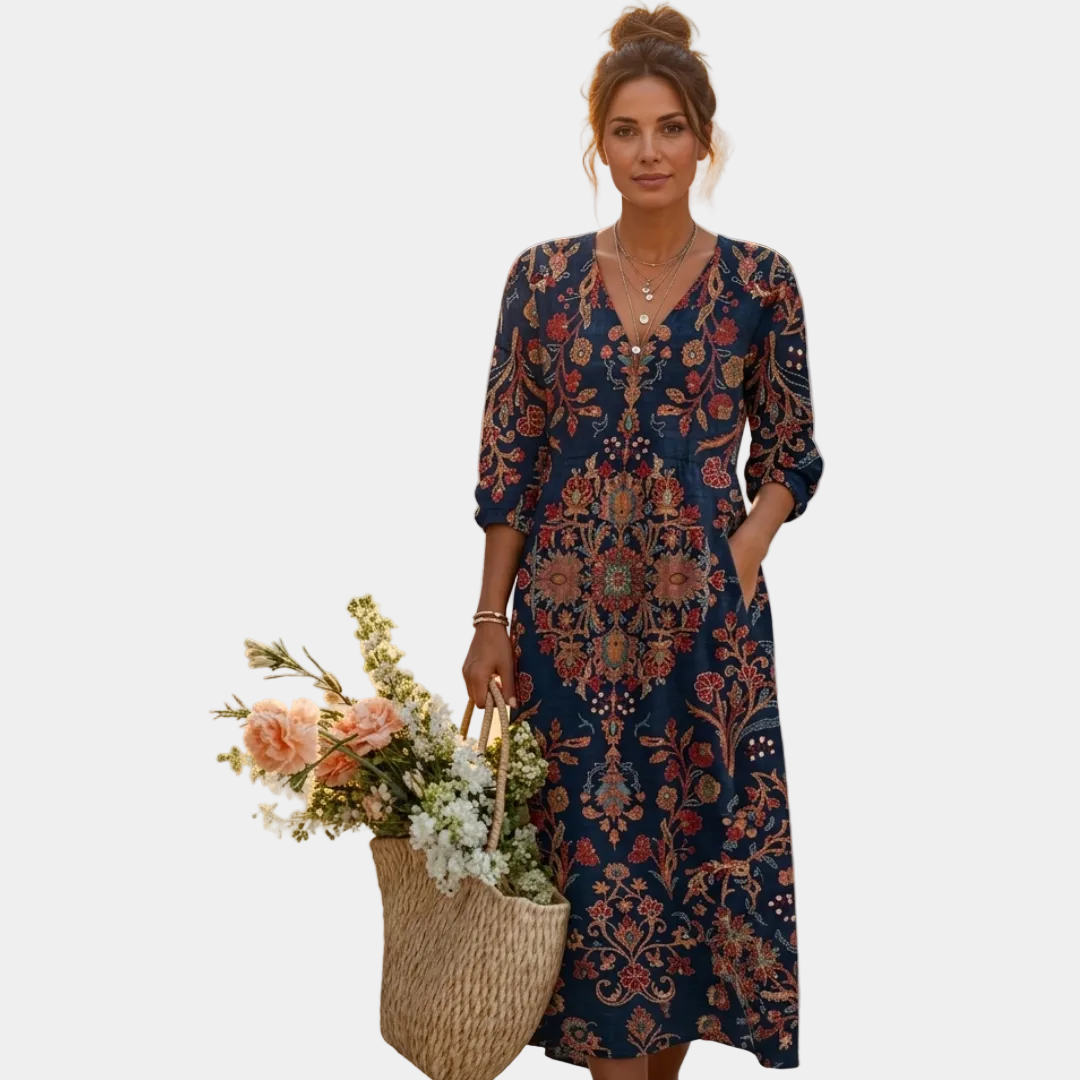 Leda - Vestido largo de estilo étnico