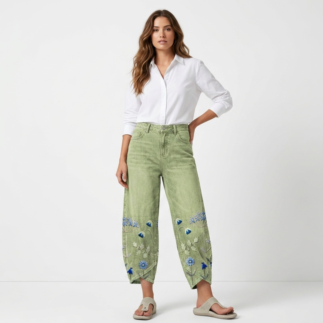 Flavia - Pantalón casual bordado