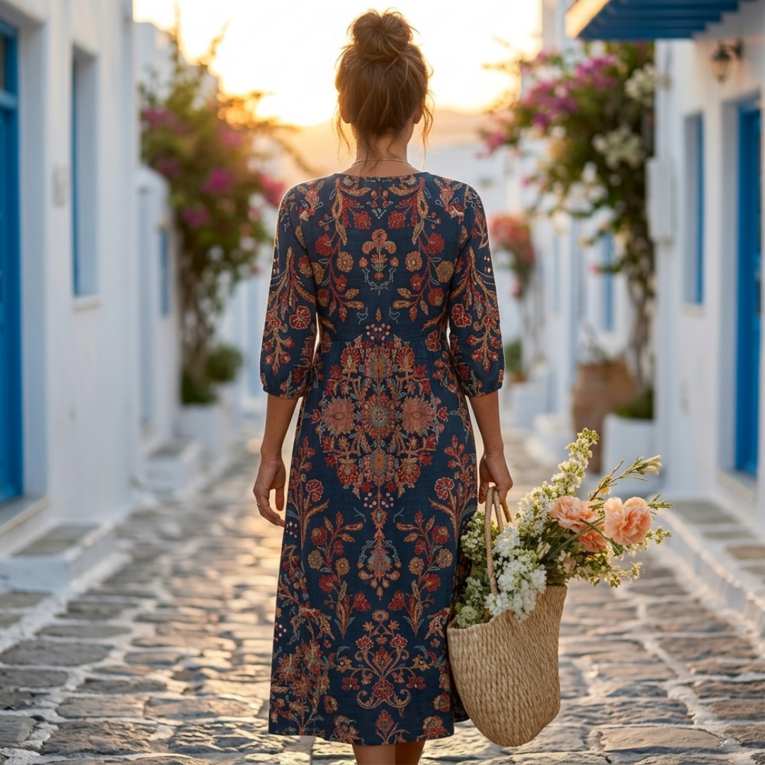 Leda - Vestido largo de estilo étnico