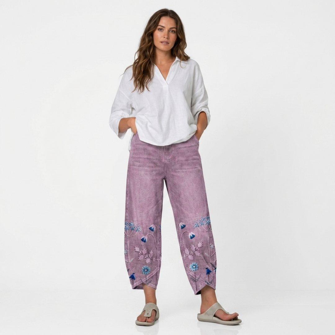 Flavia - Pantalón casual bordado