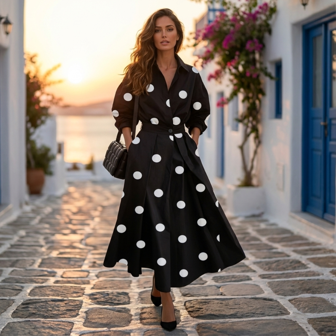 Lana - Vestido de algodón elegante con cuello
