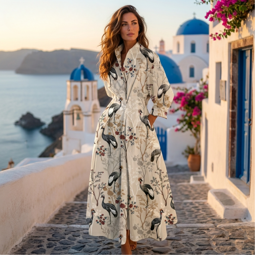 Lana - Vestido de algodón elegante con cuello
