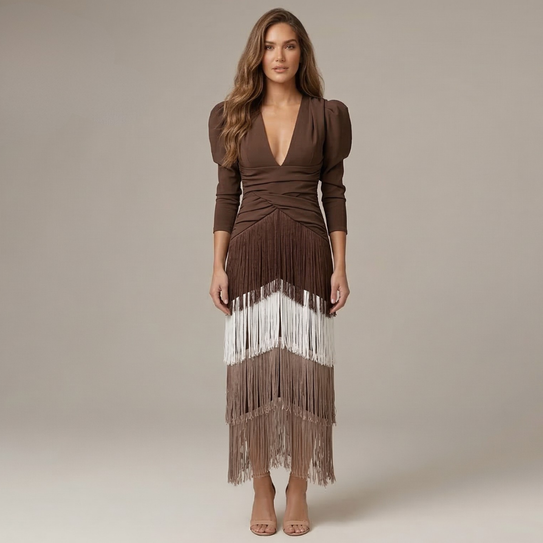 Zephyra - Vestido de felpa elegante con mangas
