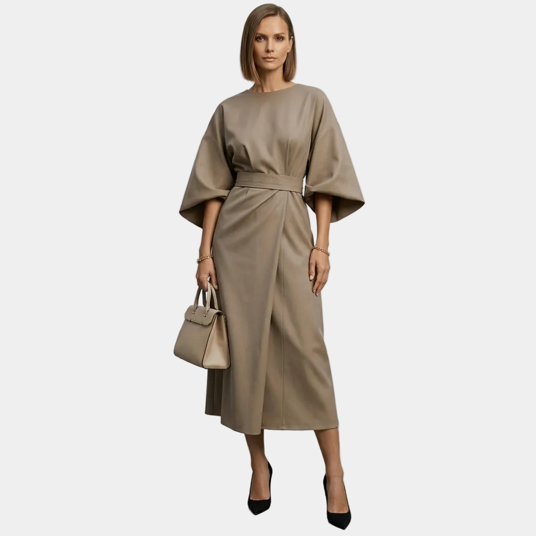 Xanthe - Elegante vestido maxi con cinturón