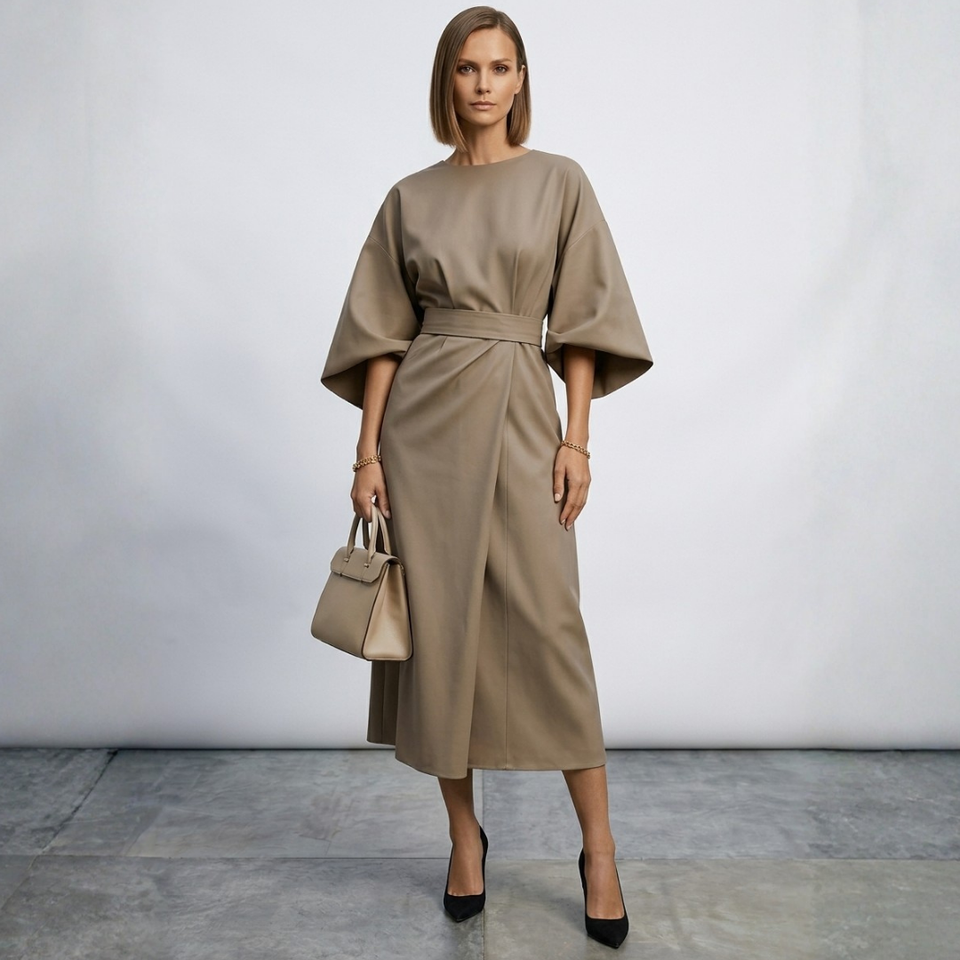 Xanthe - Elegante vestido maxi con cinturón