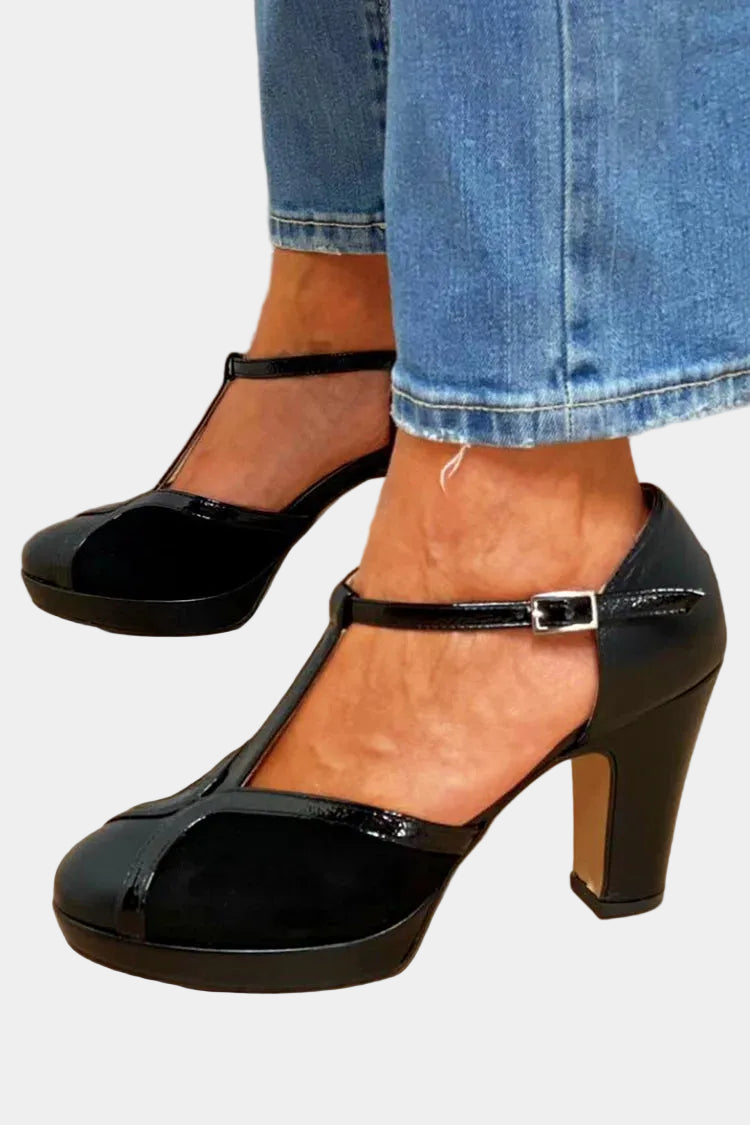 Ártemis - Tacones altos con plataforma en forma de T