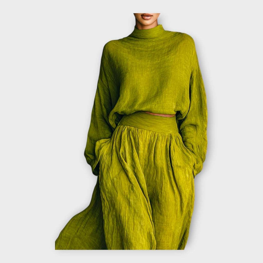 Conjunto tejido con elegancia etérea