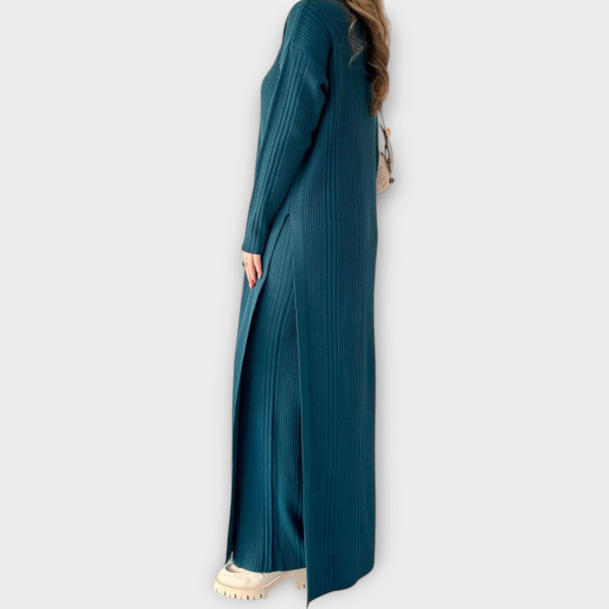 Vestido Largo de Punto con Corte Holgado