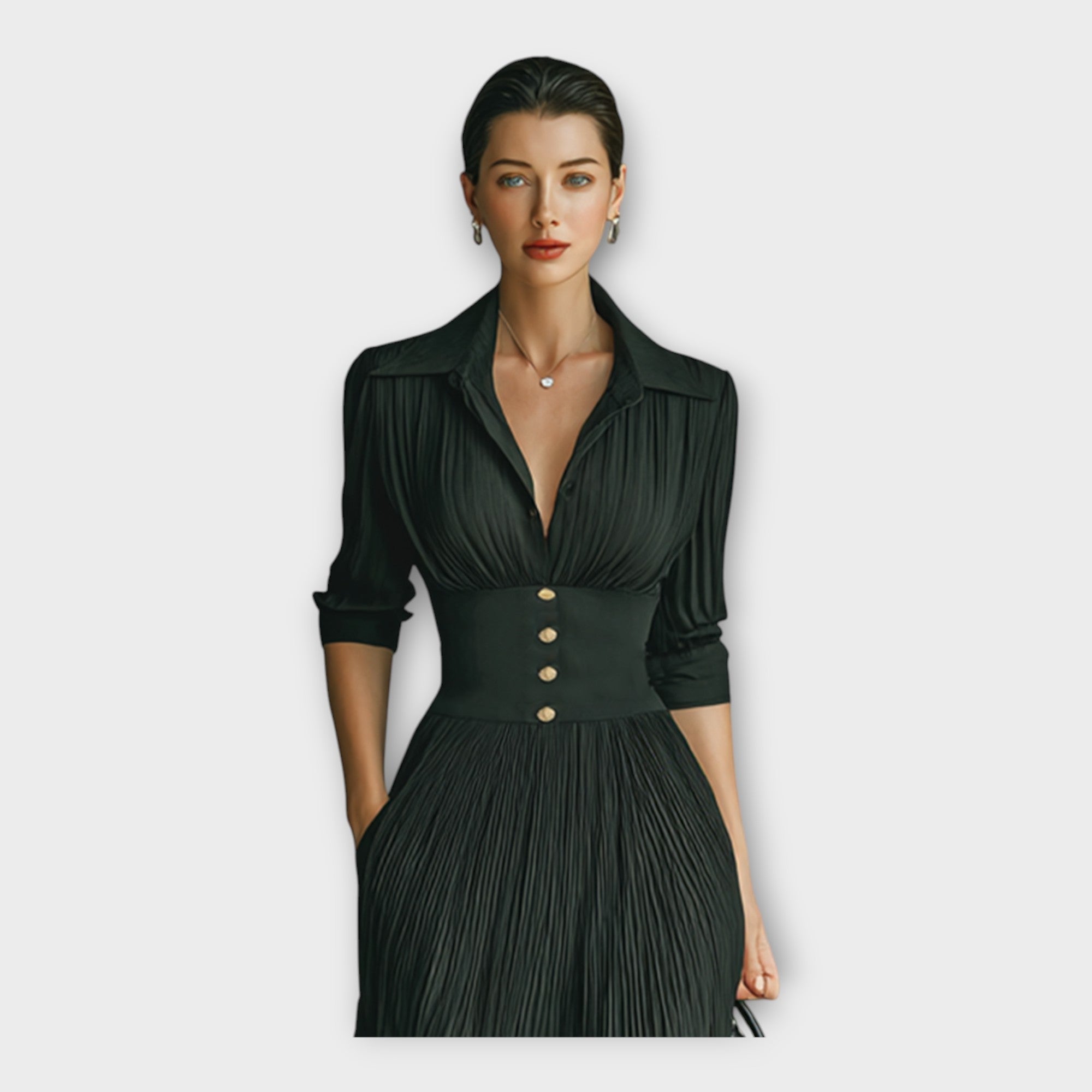 Vestido largo con elegancia refinada