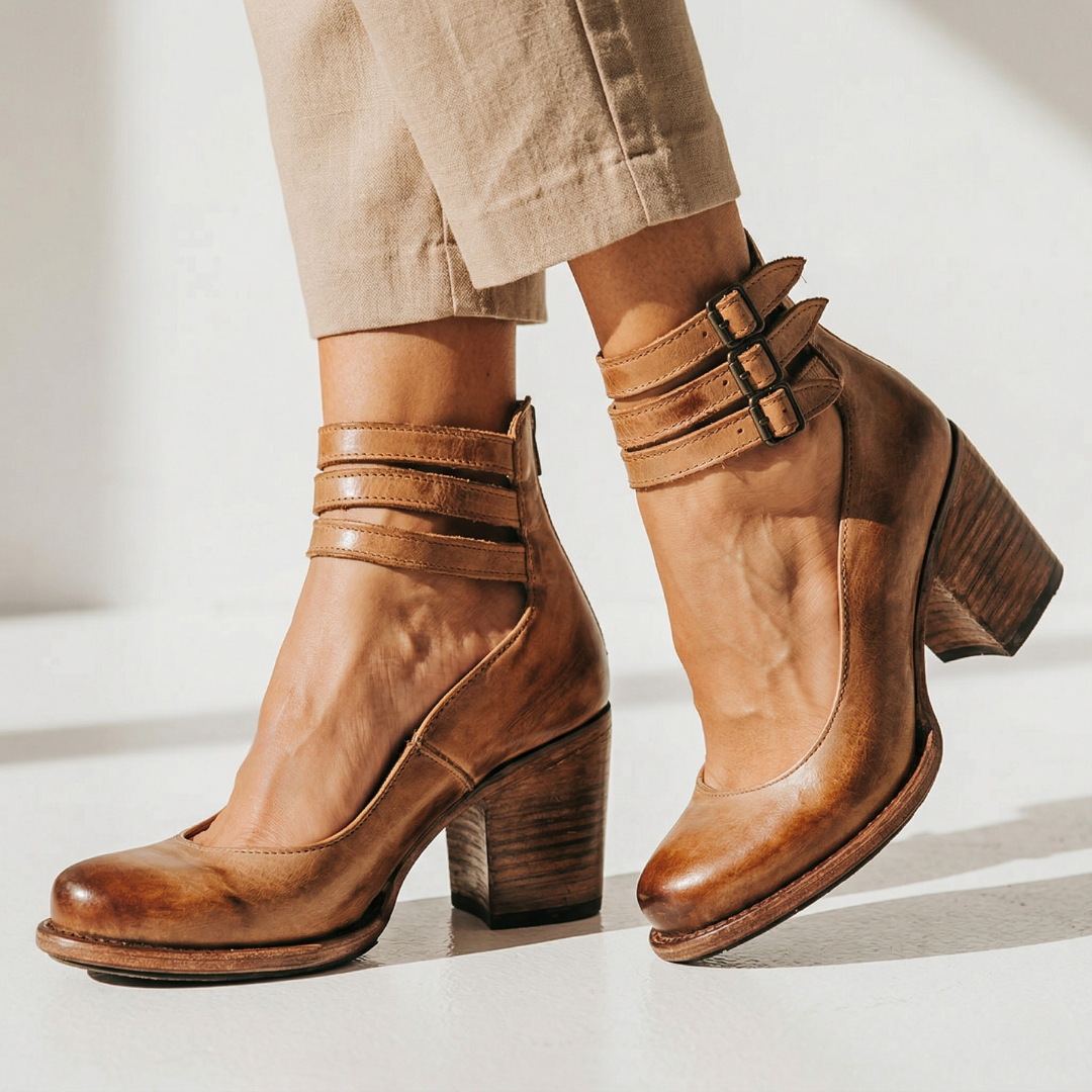 Milena - Zapatos de tacón de cuero cómodos
