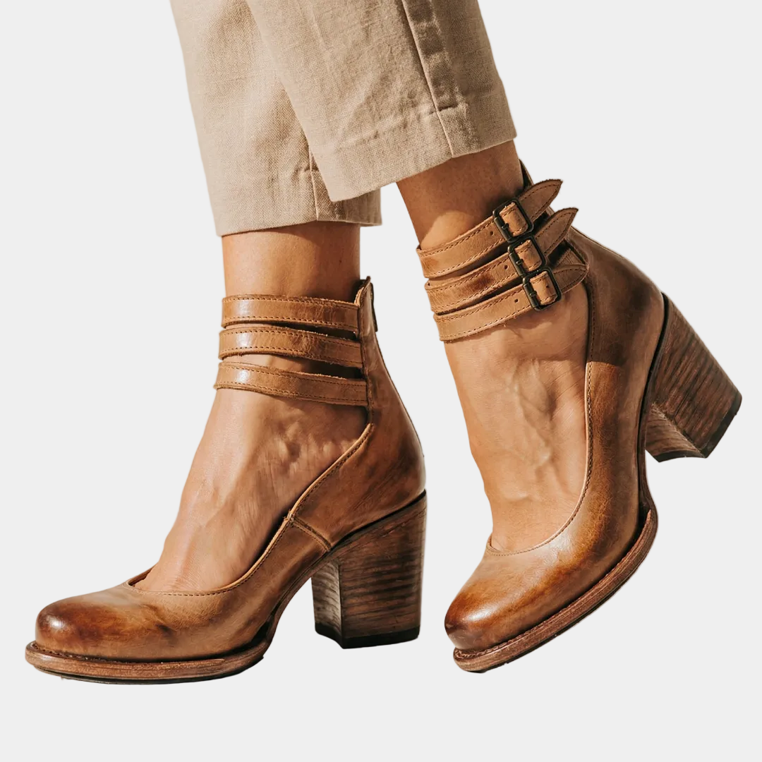 Milena - Zapatos de tacón de cuero cómodos