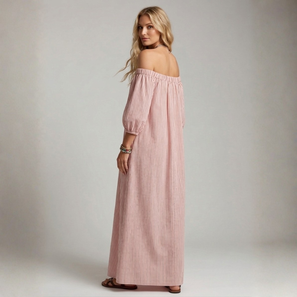 Aura - Vestido Maxi de Lino y Algodón