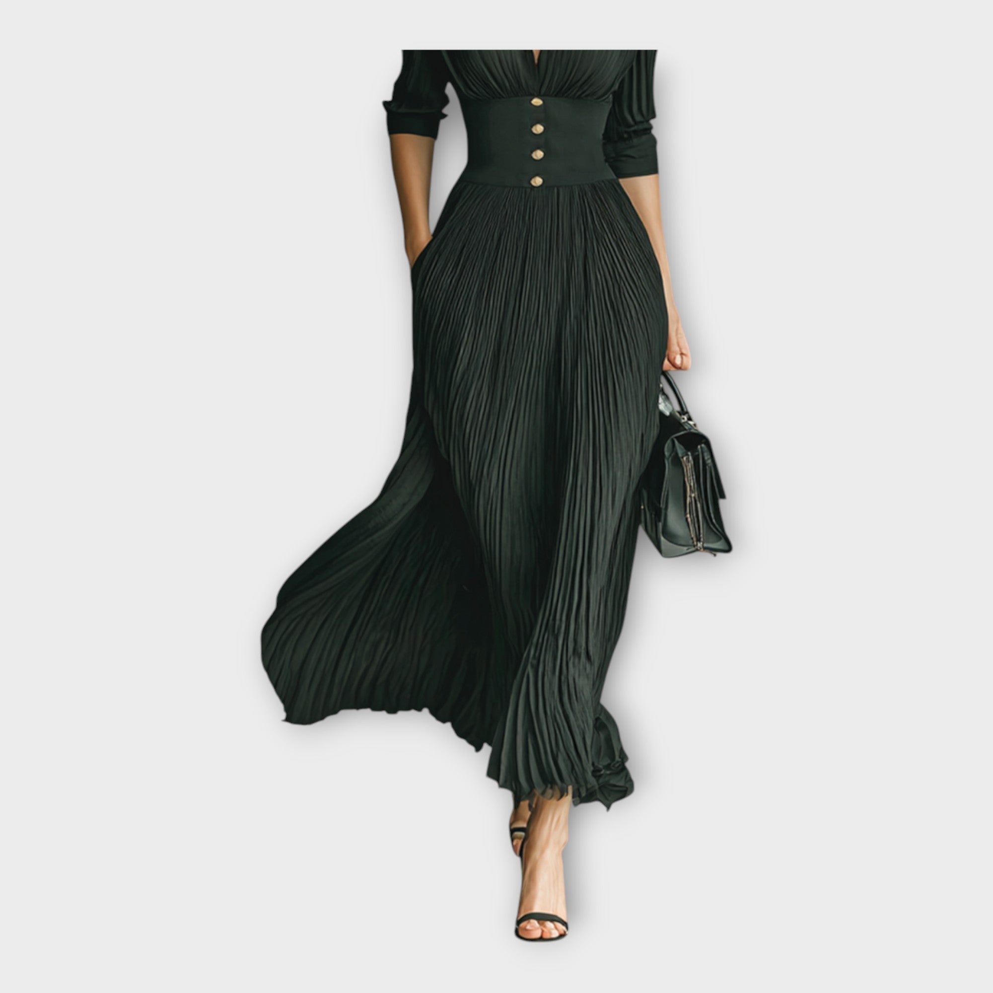 Vestido largo con elegancia refinada