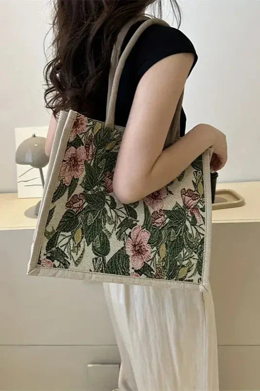 Bolsa Taila de Jabón Indio con Diseño Floral y Diseño Ecológico