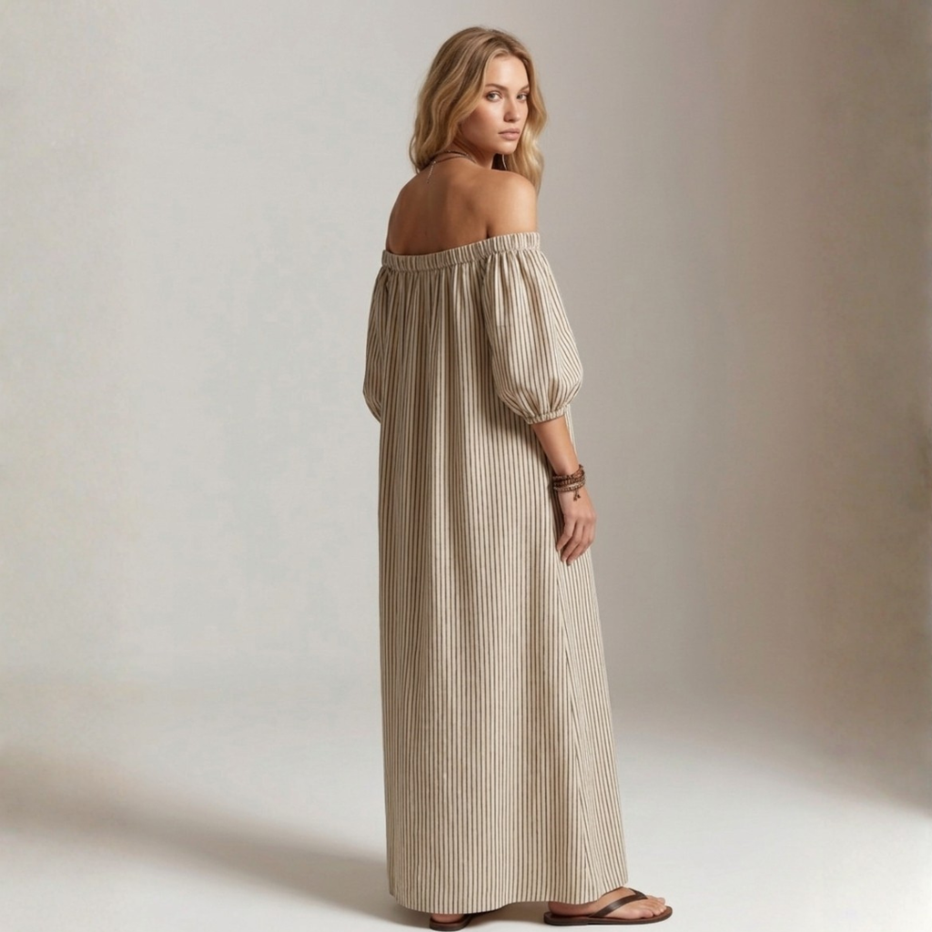 Aura - Vestido Maxi de Lino y Algodón