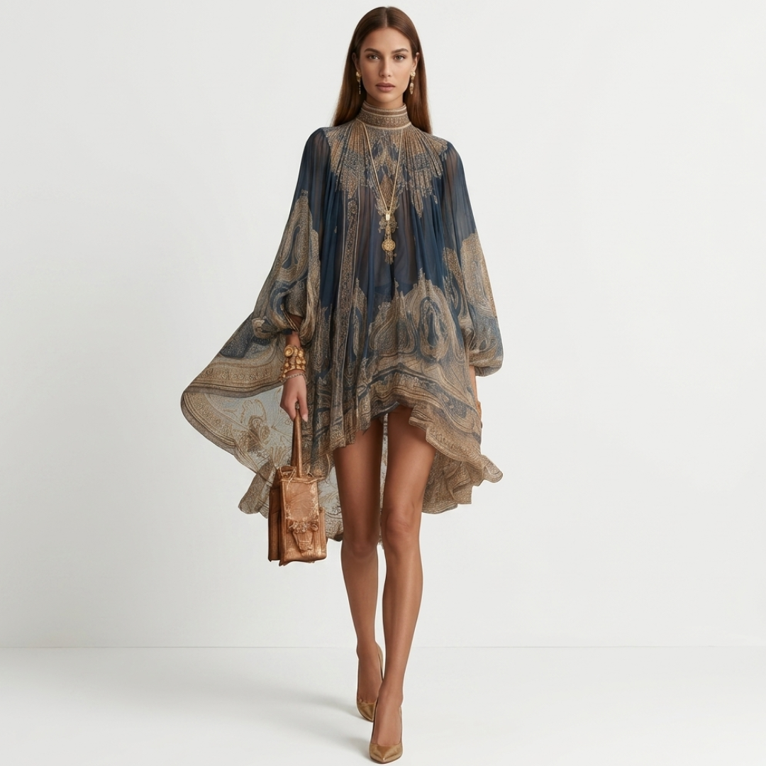 Gaia – Vestido corto con escote asimétrico