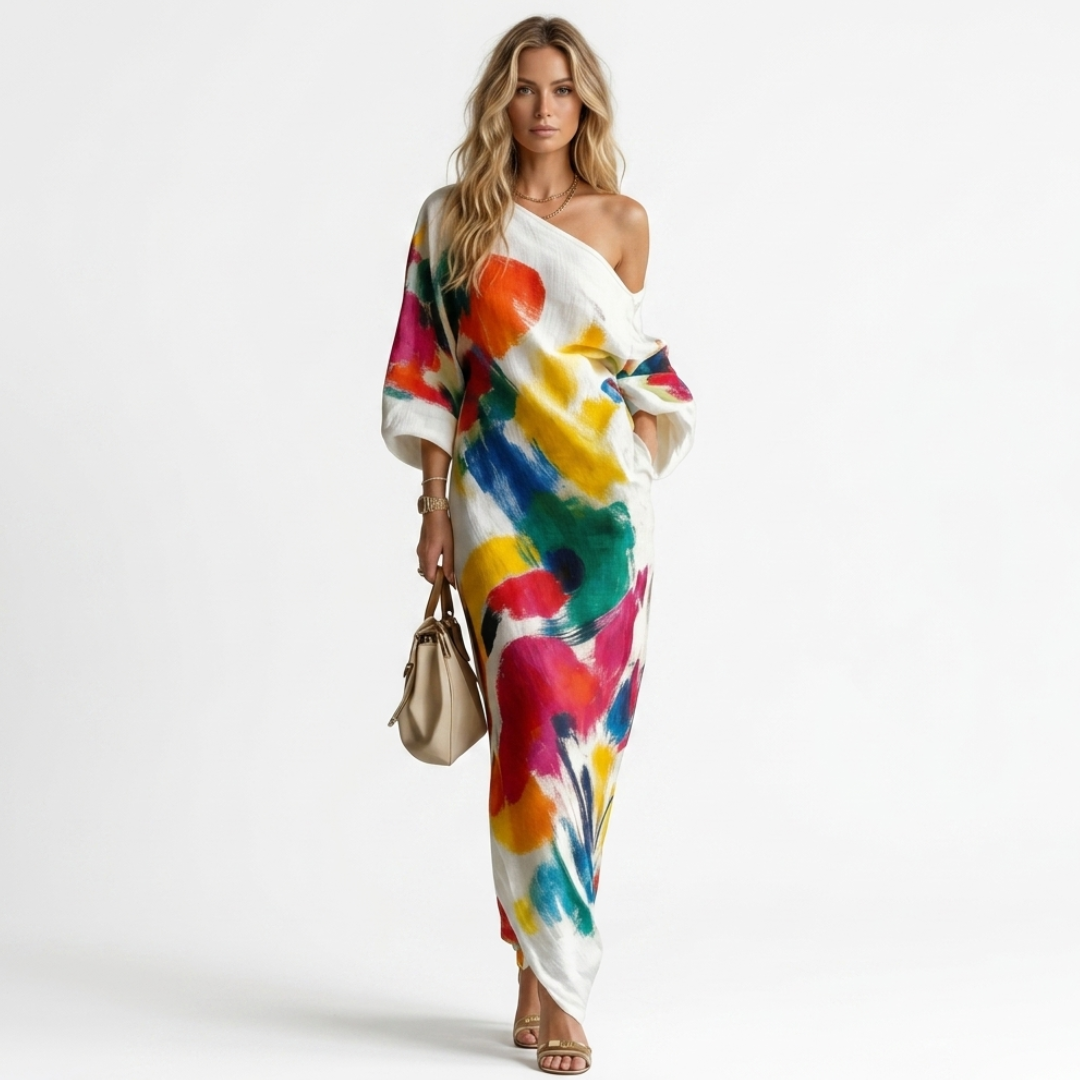 Andreza - Vestido artístico de un solo hombro