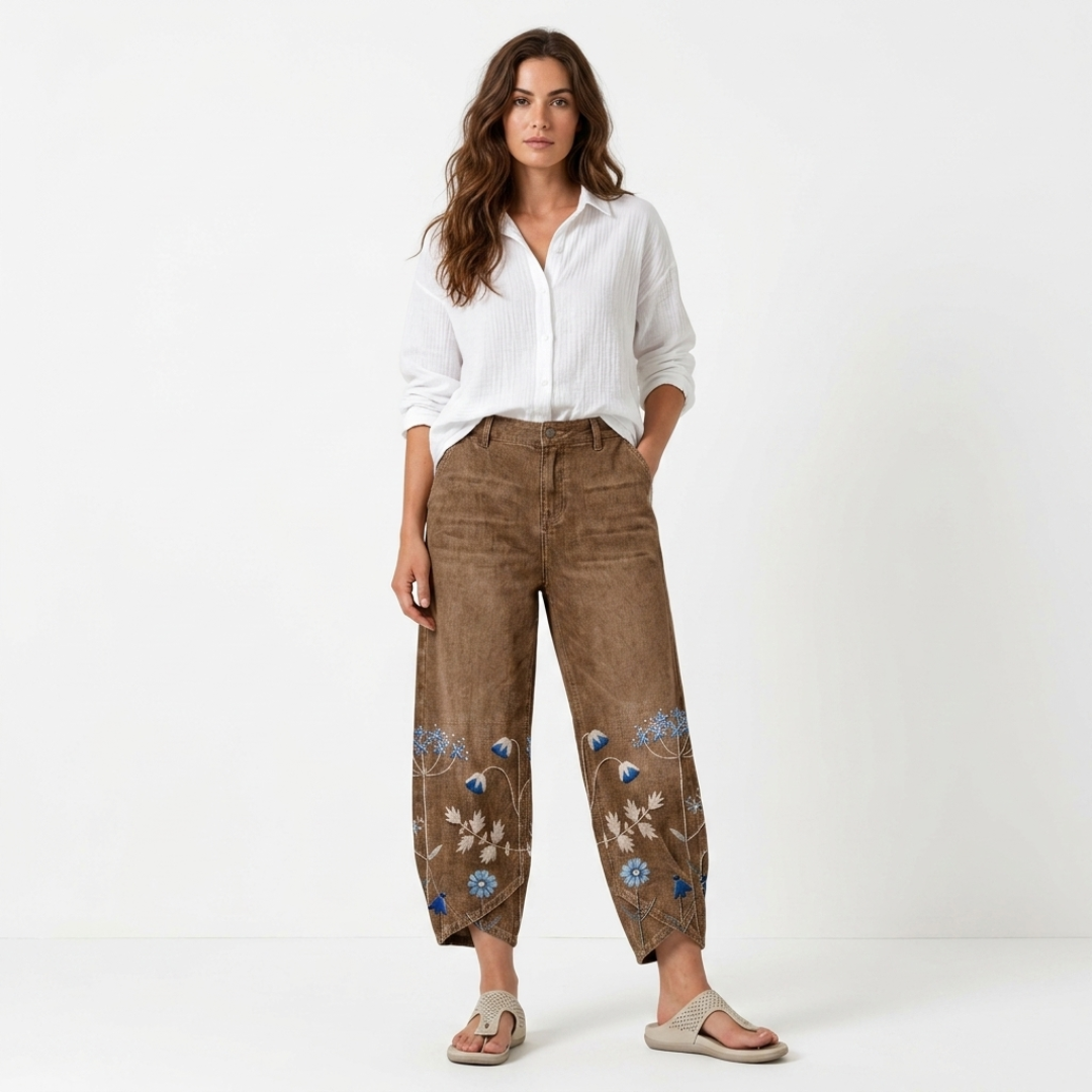 Flavia - Pantalón casual bordado