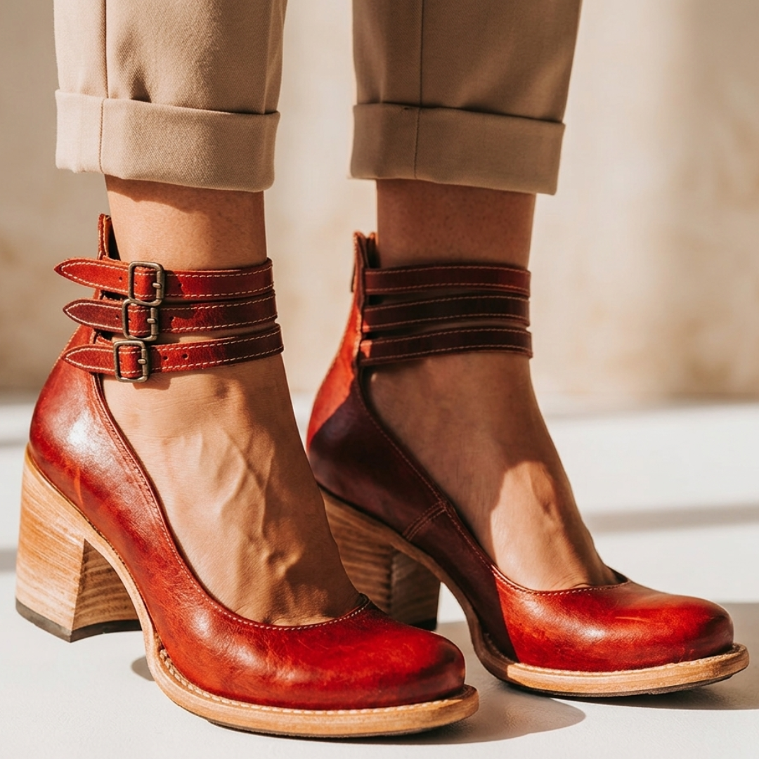 Milena - Zapatos de tacón de cuero cómodos