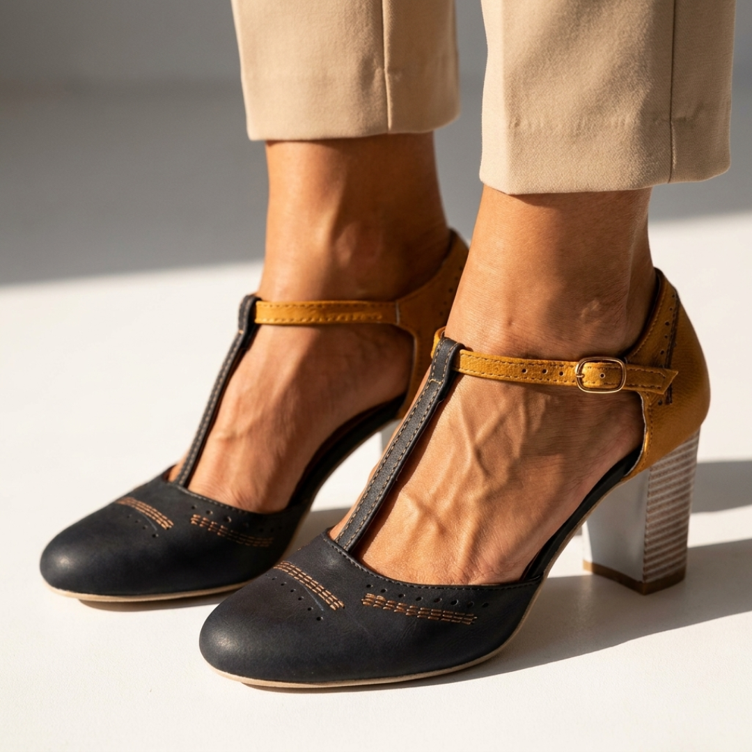 Dimitra – Tacones altos con hebilla en forma de T