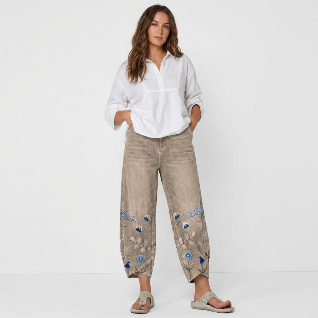 Flavia - Pantalón casual bordado
