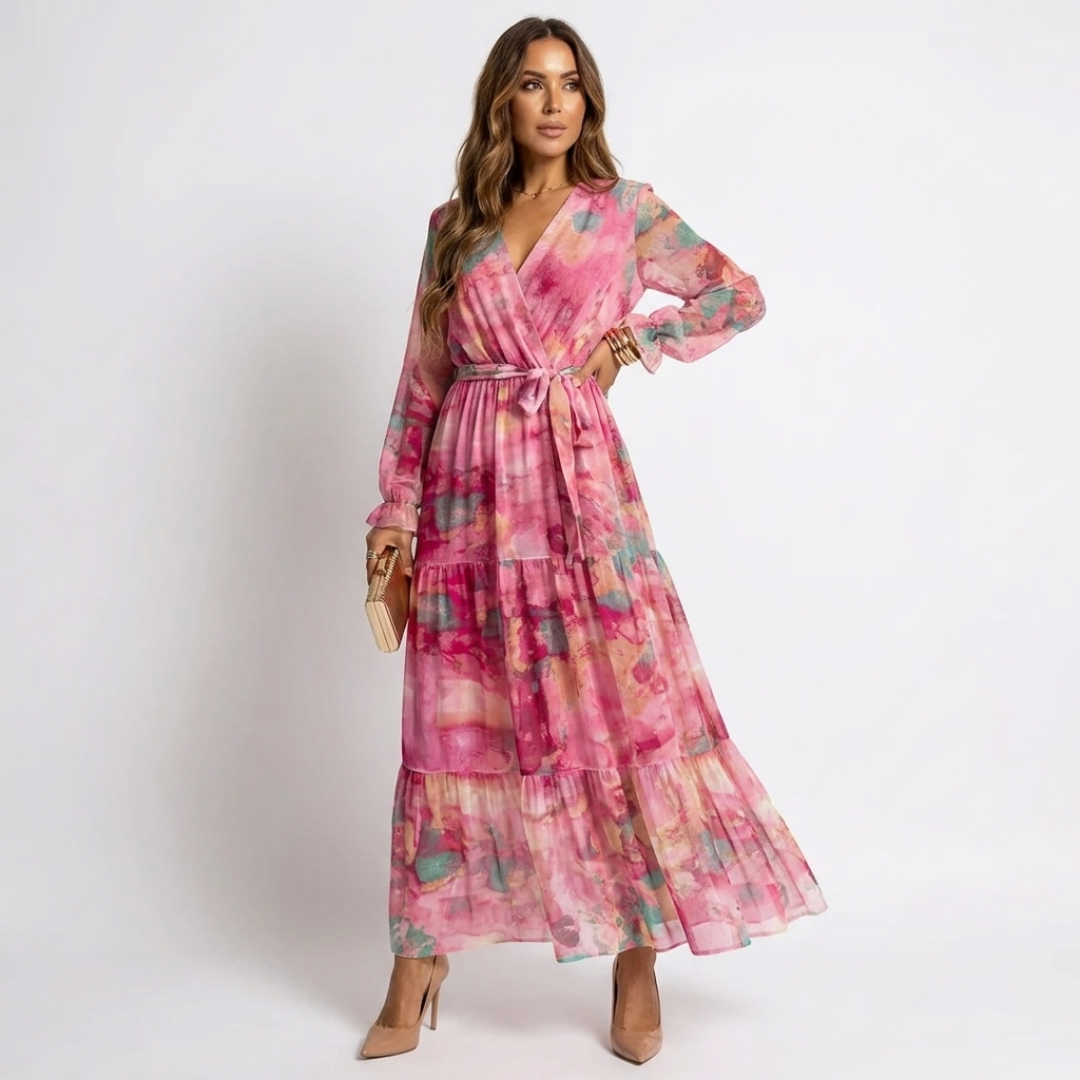 Luzia - Vestido con diseño cruzado y estampado floral