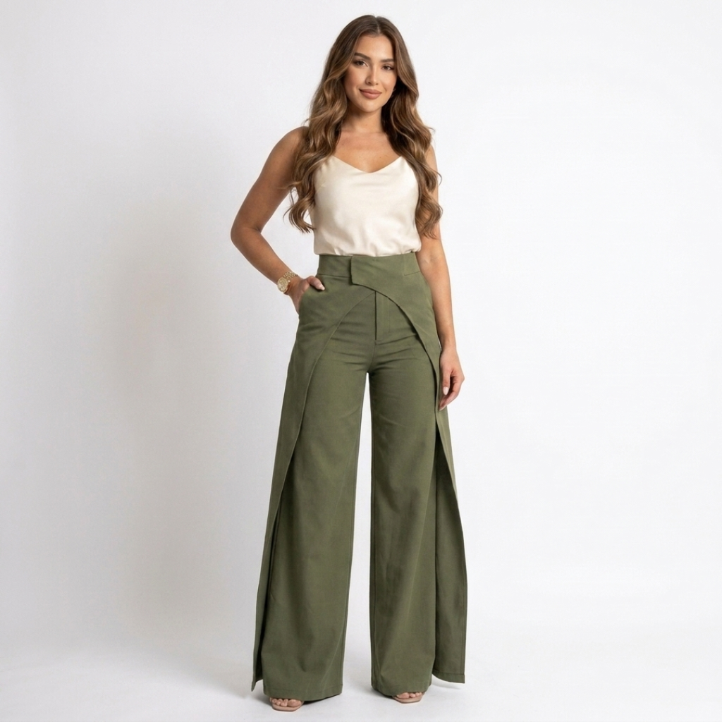 Elaine - Pantalón femenino de cintura alta