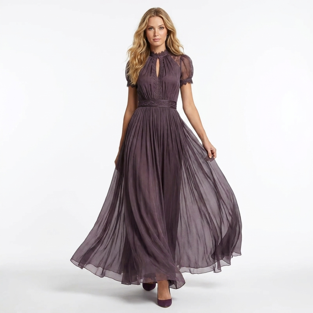 Elis - Vestido largo con cuello