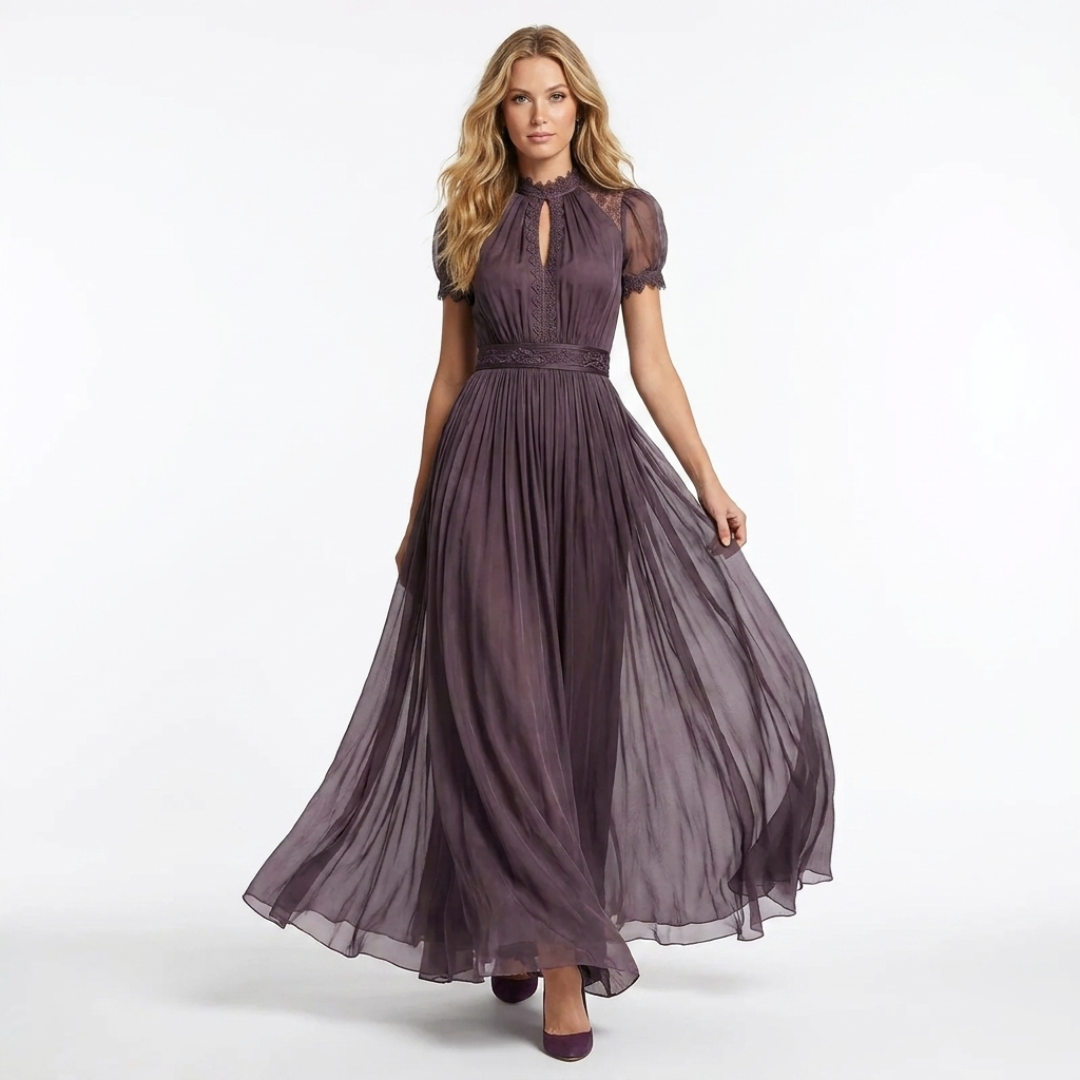 Elis - Vestido largo con cuello