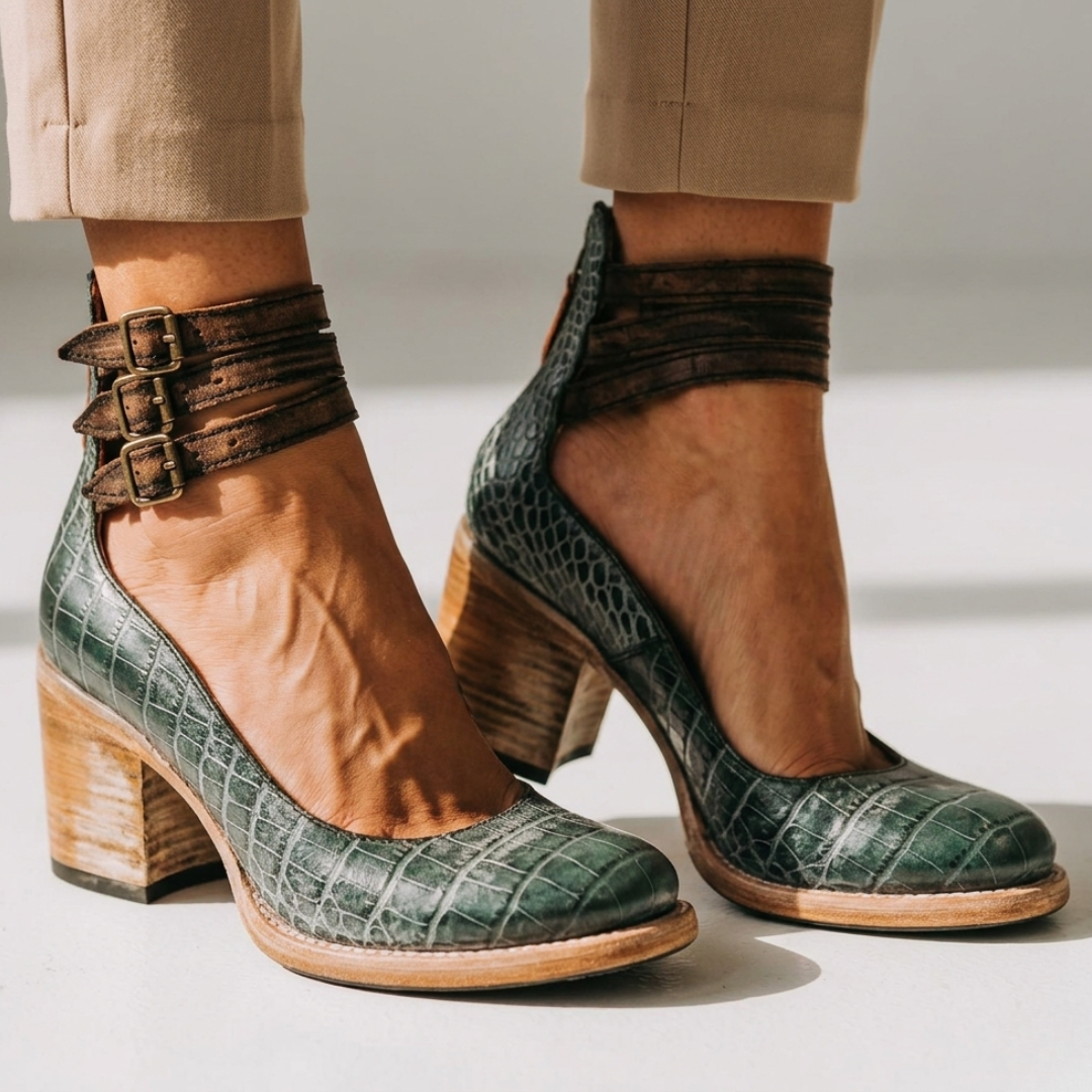 Milena - Zapatos de tacón de cuero cómodos