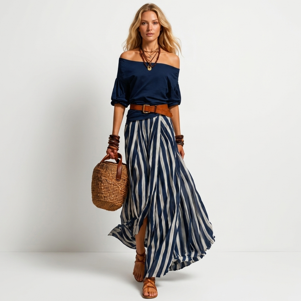 Carina - Conjunto de falda y blusa