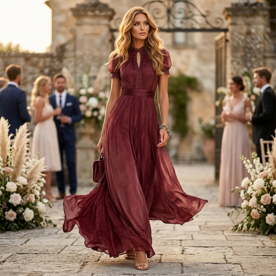 Cassandra - Vestido largo con escote bajo