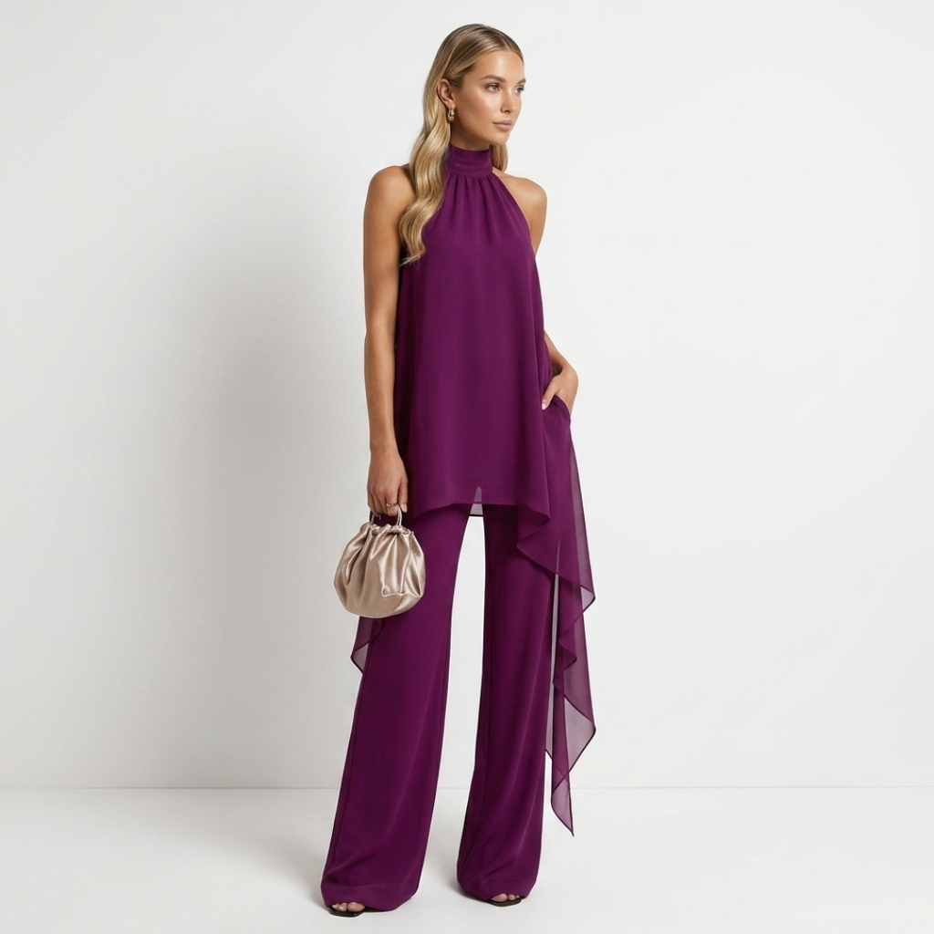 Leandra - Conjunto elegante con cuello