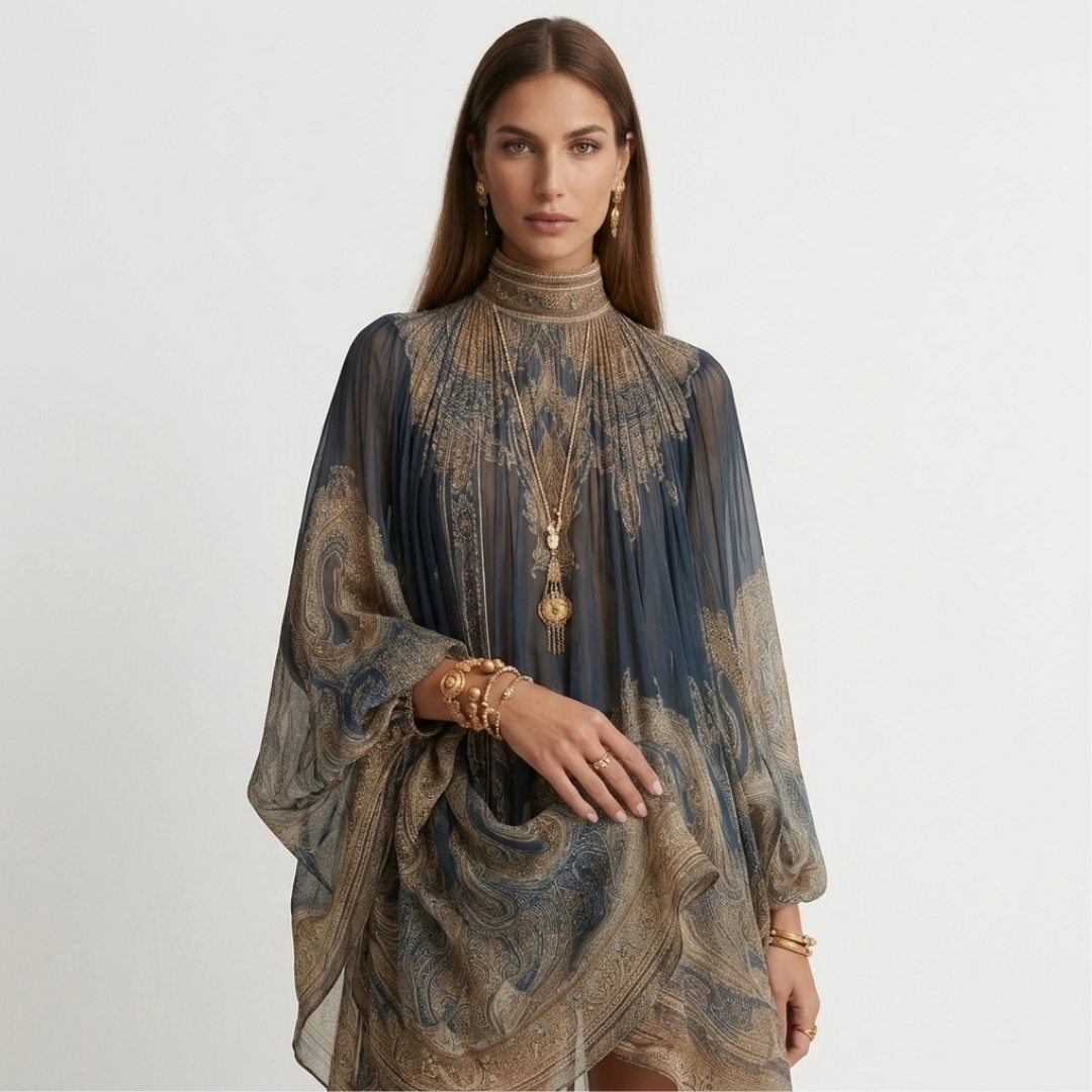 Gaia – Vestido corto con escote asimétrico