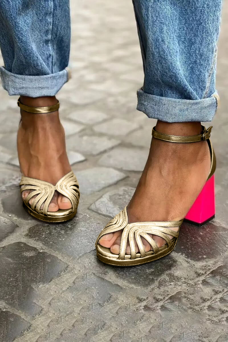 Zoe - Sandalias bicolor con tobillo