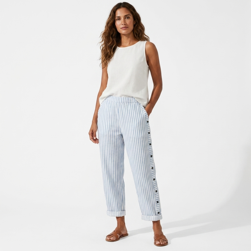 Cibele - Pantalón a rayas con botones