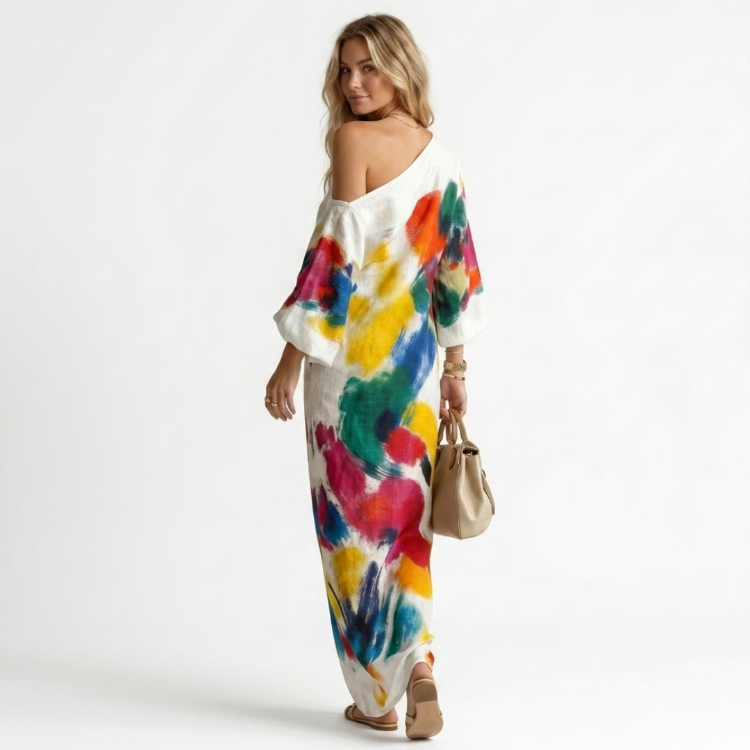 Andreza - Vestido artístico de un solo hombro