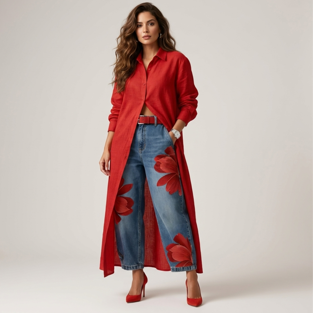 Ariana - Conjunto de pantalón y camisa de manga larga
