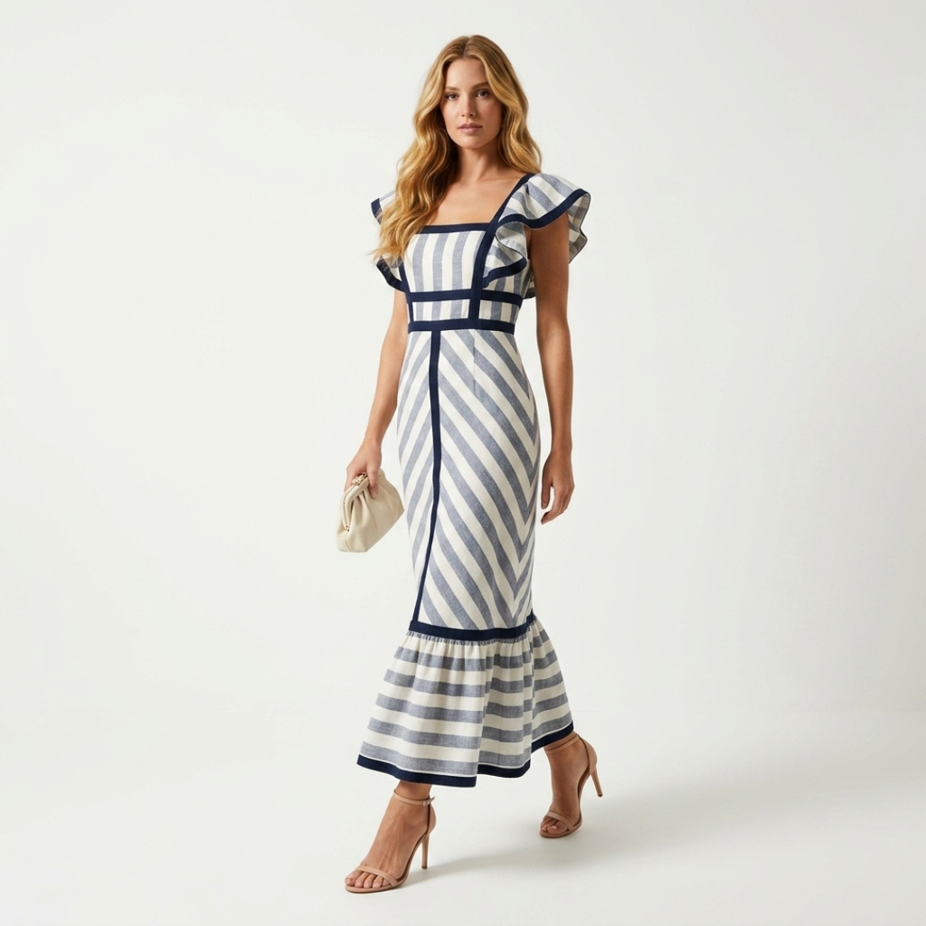Sandy - Vestido maxi retro